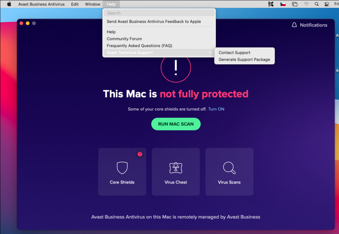 is there mac support for avast business?